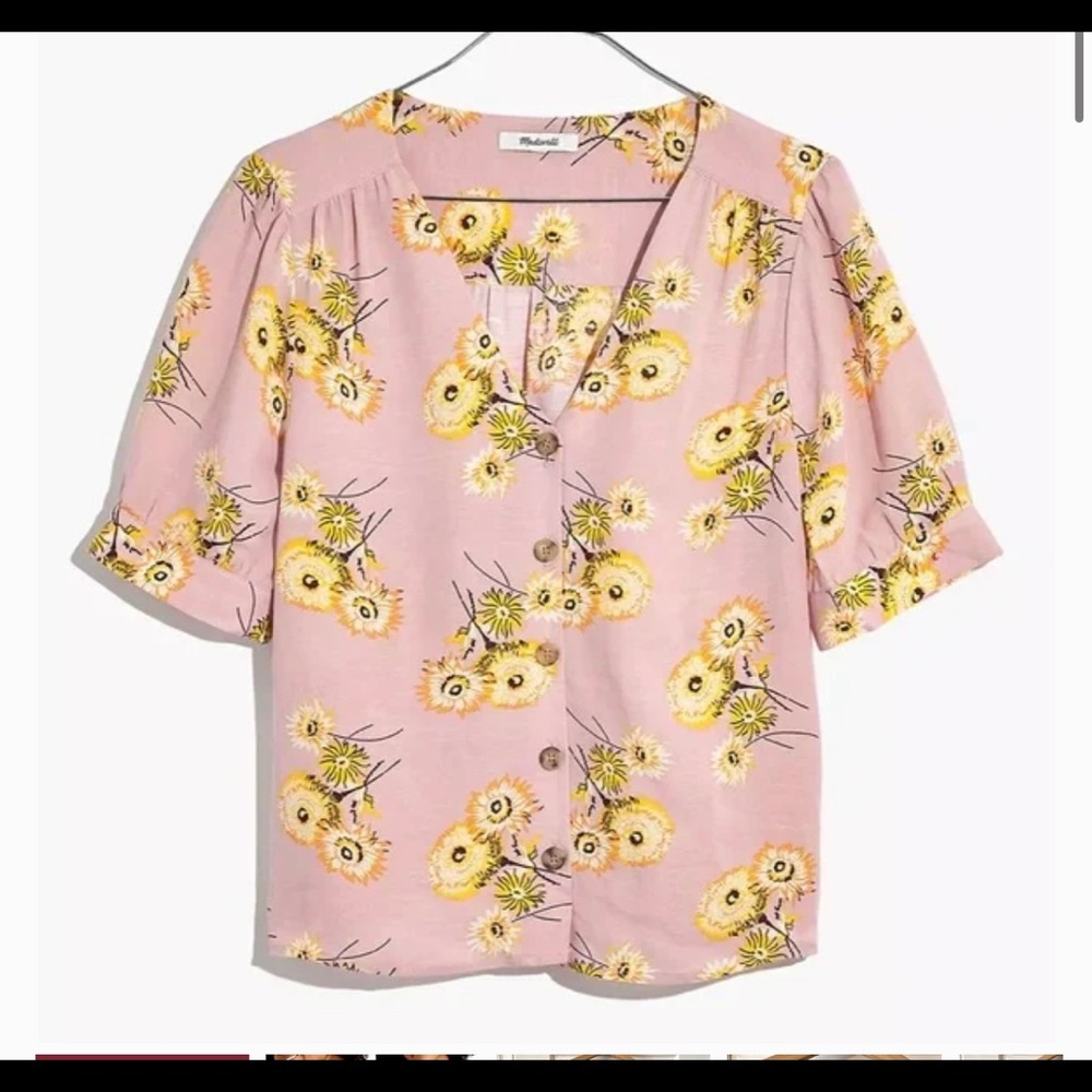 Linen blend madewell summer top